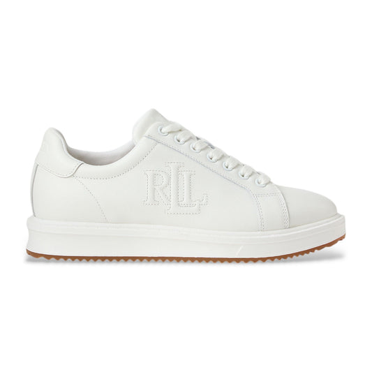 P.O.L.O R.A.L.P.H AINSLEY LEATHER SLIPPERS WHITE