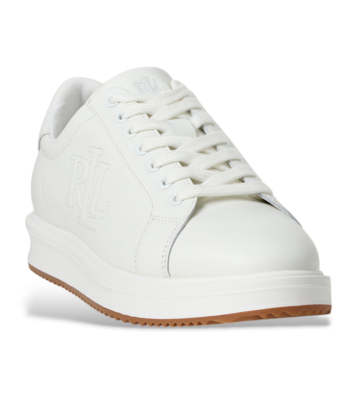 P.O.L.O R.A.L.P.H AINSLEY LEATHER SLIPPERS WHITE