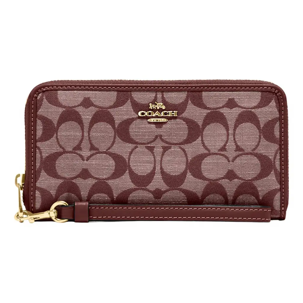 C.O.A.C.H Long Zip Around Wallet In Signature Chambray Wristlet