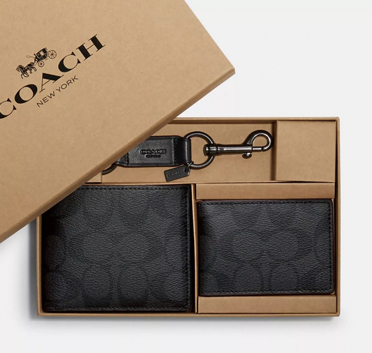 C.O.A.C.H 3 in 1 Set Wallet , Card Holder & Key Chain