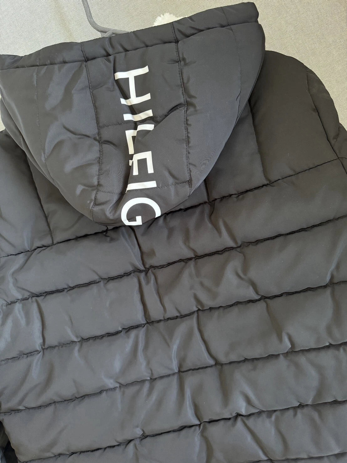 T.o.m.m.y H.i.l.f.i.g.e.r Men's Black Quilted Puffer Sherpa Hood Lined Jacket