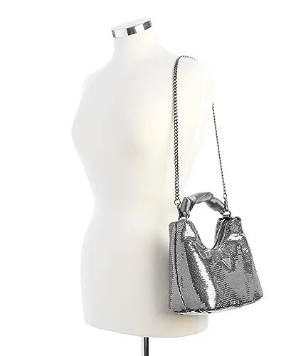 G.U.E.S.S Pewter Velina Sequin Hobo Bag