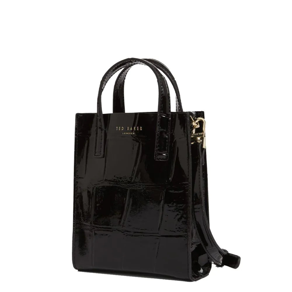 T.E.D B.A.K.E.R Viienna Croc Effect Mini Icon Bag Black