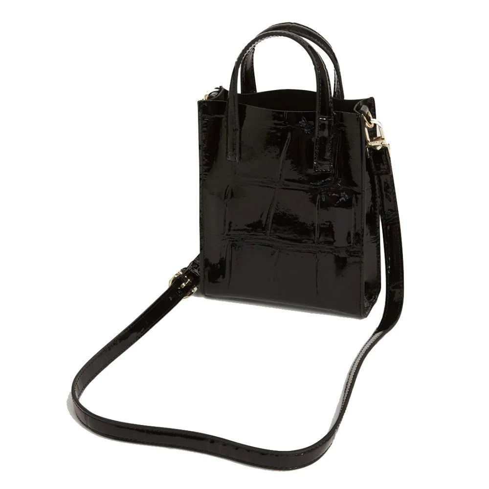 T.E.D B.A.K.E.R Viienna Croc Effect Mini Icon Bag Black