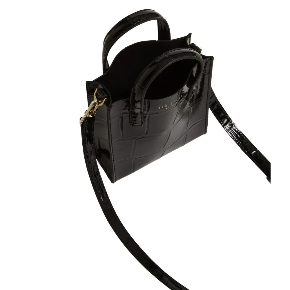 T.E.D B.A.K.E.R Viienna Croc Effect Mini Icon Bag Black