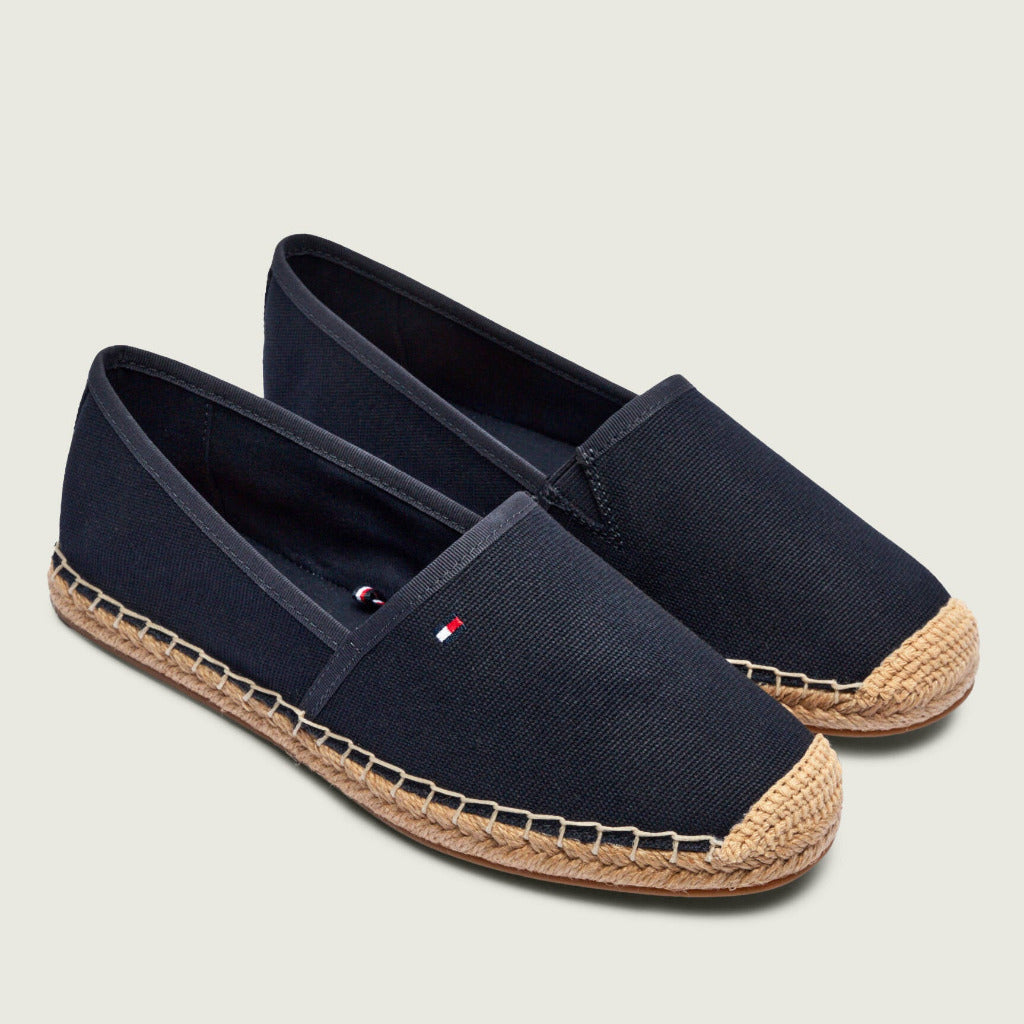 T.O.M.M.Y H.I.L.F.I.G.E.R Women's Navy Blue Flag Canvas Espadrille