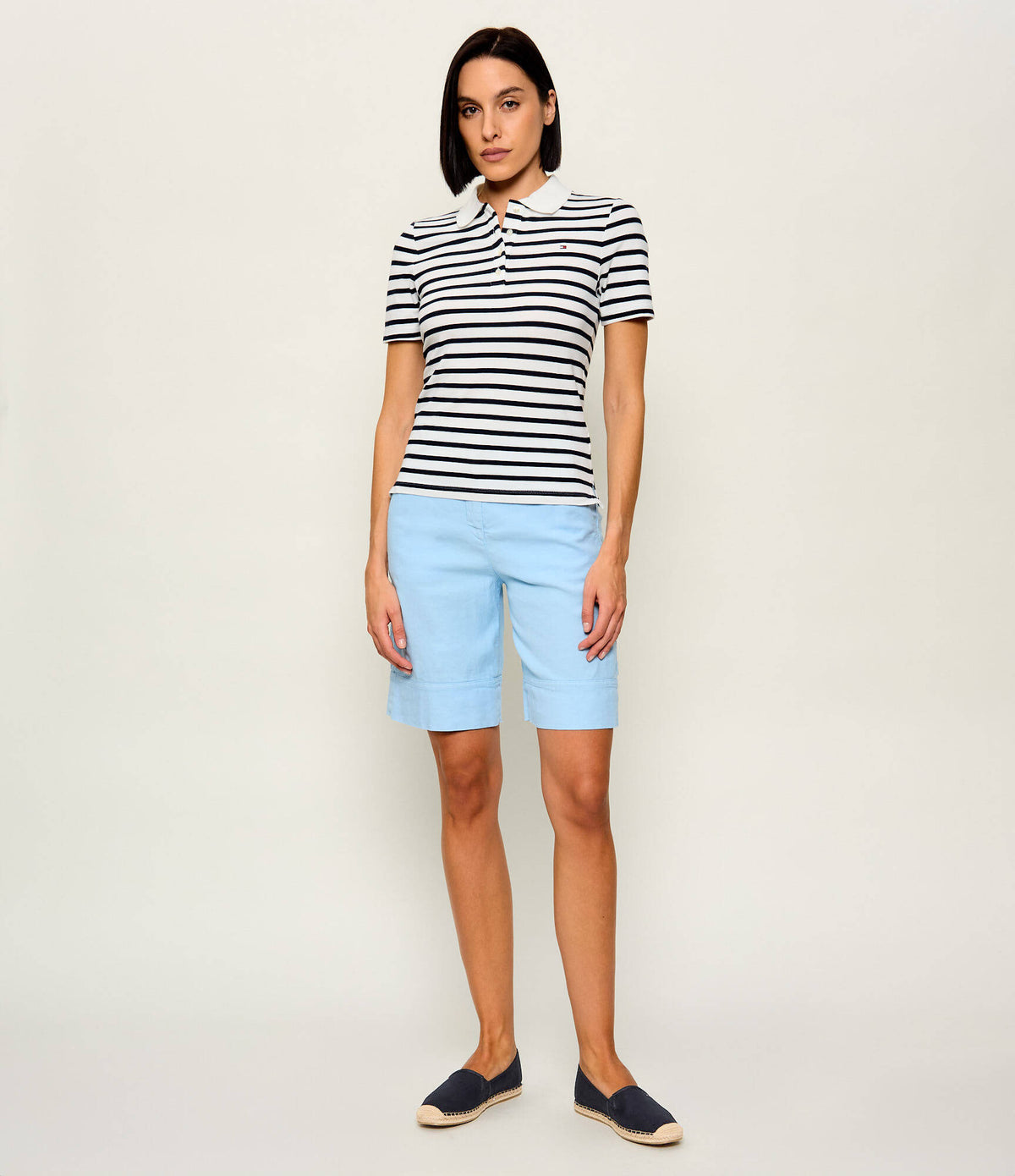 T.O.M.M.Y H.I.L.F.I.G.E.R Women's Navy Blue Flag Canvas Espadrille