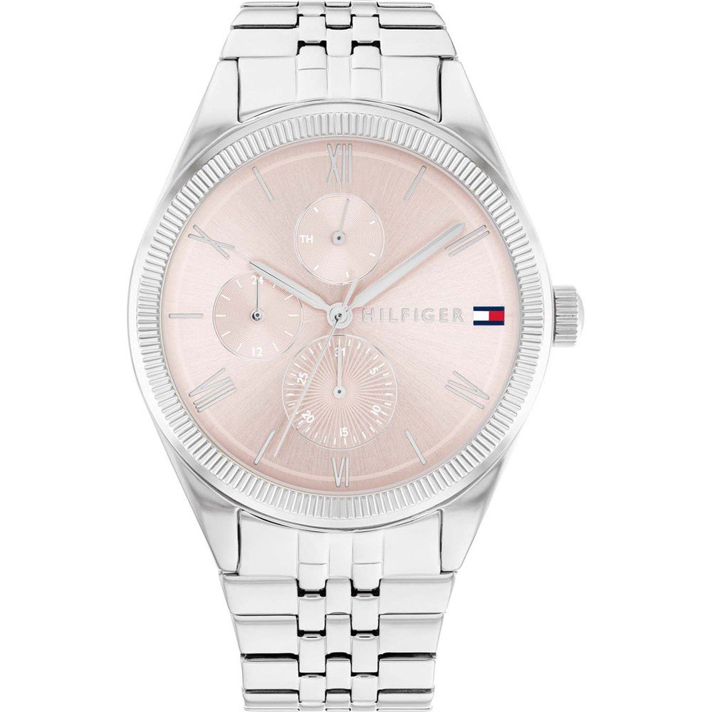 T.O.M.M.Y H.I.L.F.I.G.E.R Monica Multi-Function Chronograph Pink Dial Silver Steel Strap