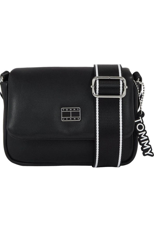 T.O.M.M.Y  H.I.L.F.I.G.E.R  Logo Zippered Casual Black Shoulder Bag