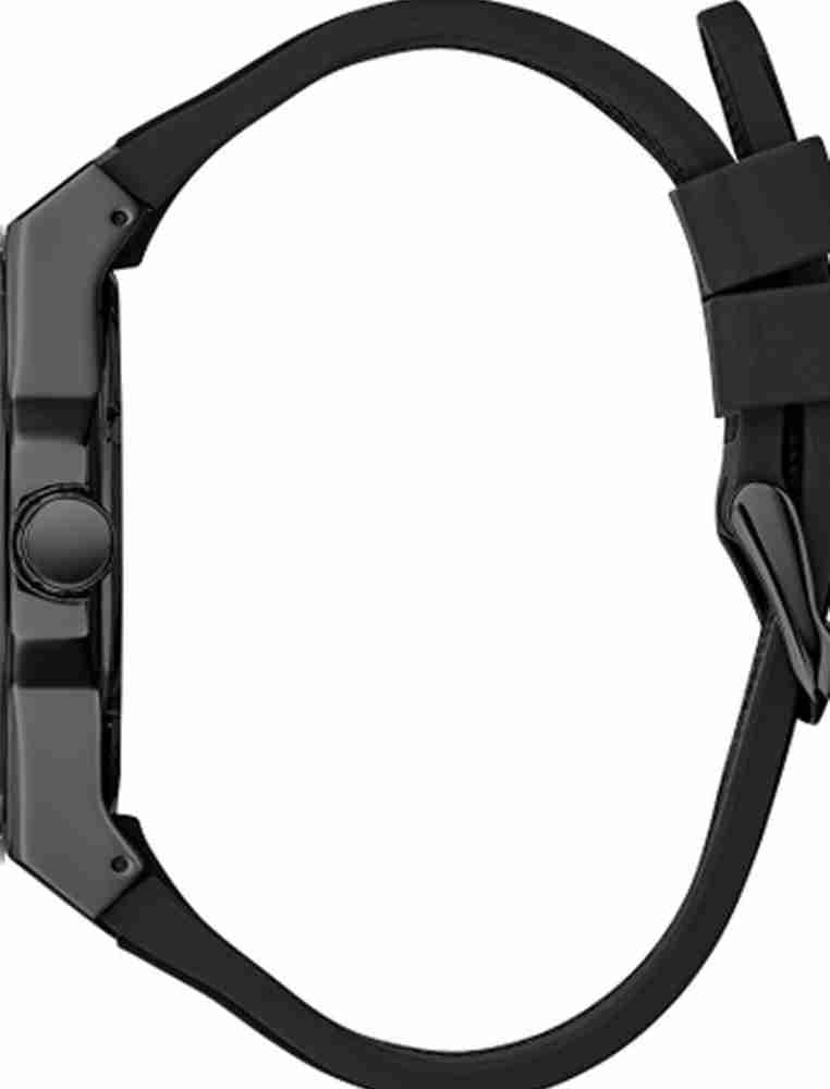 G.U.E.S.S Guess Legacy Black Dial Black Rubber Strap Watch