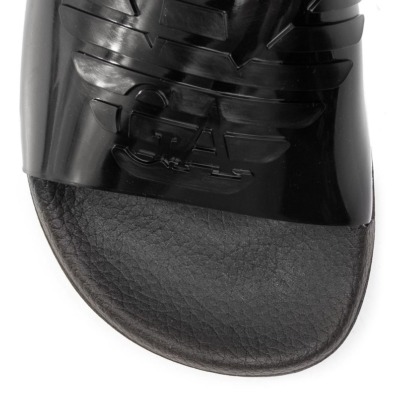 E.M.P.O.R.I.O A.R.M.A.N.I Swimwear Black Metallic Sliders