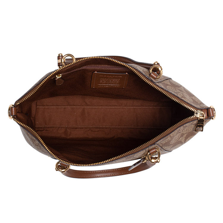 COACH Prairie Satchel Handbag In Signature Canvas with Detachable Strap for Shoulder/Crossbody Wear