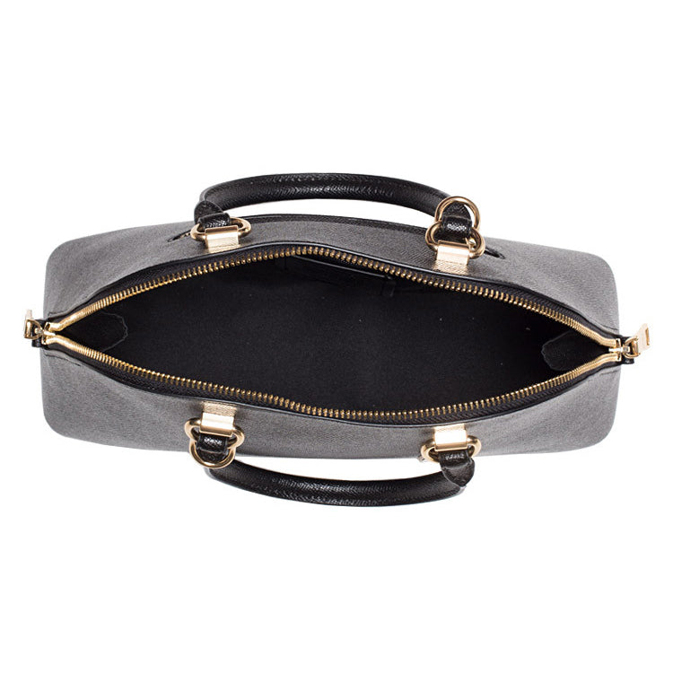 COACH Crossgrain Katy Satchel Bag with Detachable Strap for Shoulder/Crossbody Wear in Elegant Black