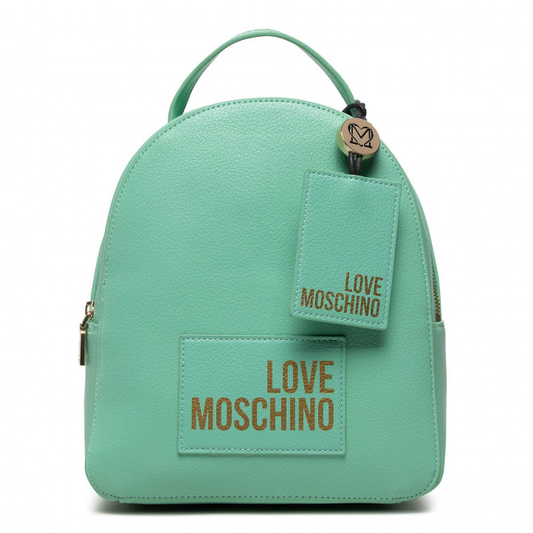 L.O.V.E M.O.S.C.H.I.N.O Women Backpack with Printed Gold Logo