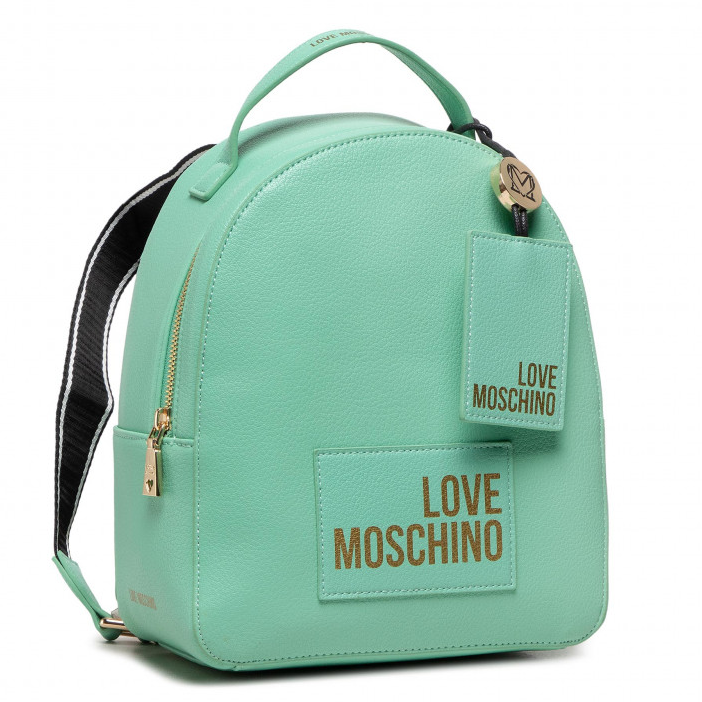 L.O.V.E M.O.S.C.H.I.N.O Women Backpack with Printed Gold Logo