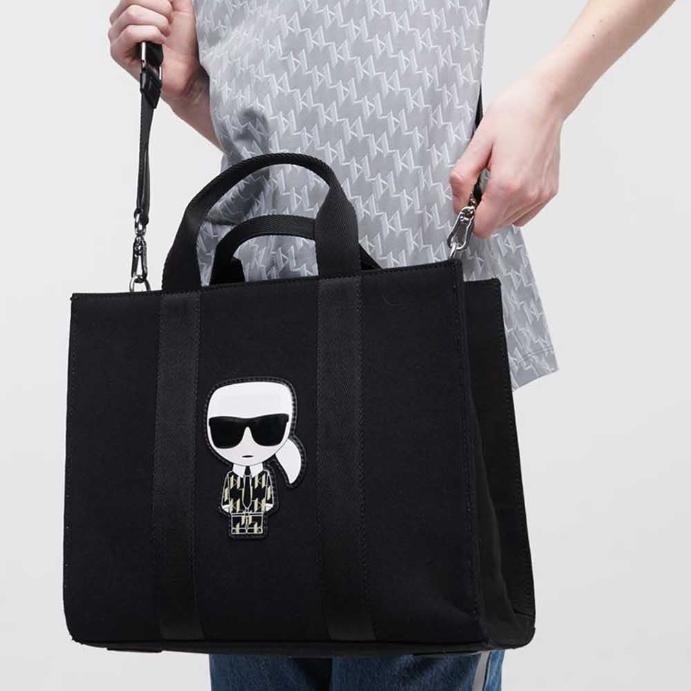 KARL LAGERFELD Karl Iconic Square Canvas Tote Bag