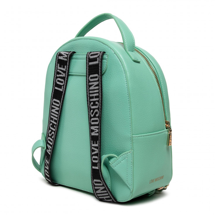 L.O.V.E M.O.S.C.H.I.N.O Women Backpack with Printed Gold Logo