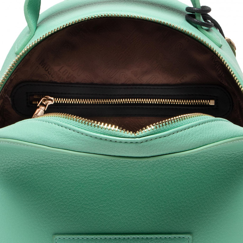 L.O.V.E M.O.S.C.H.I.N.O Women Backpack with Printed Gold Logo