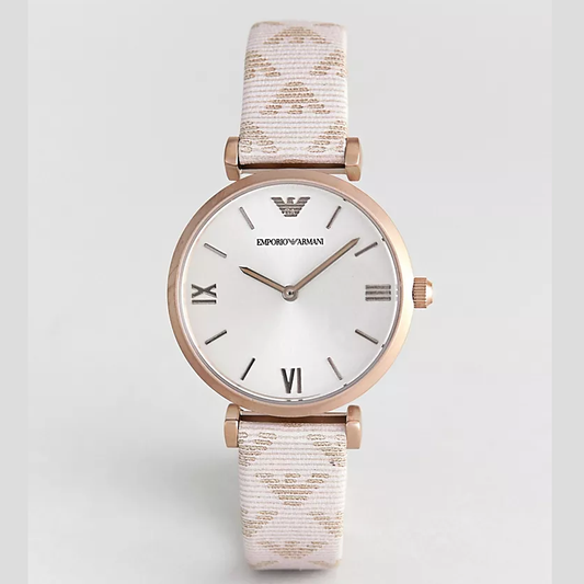 E.M.P.O.R.I.O A.R.M.A.N.I Gianni T-Bar Leather Watch with Logo Strap