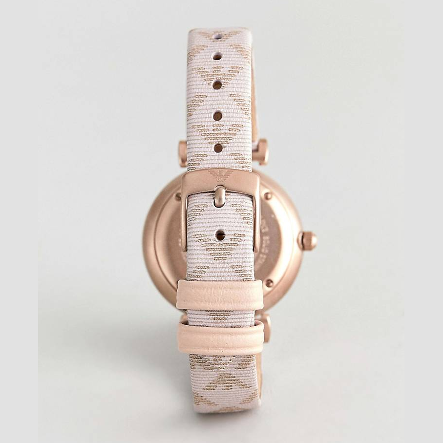 E.M.P.O.R.I.O A.R.M.A.N.I Gianni T-Bar Leather Watch with Logo Strap