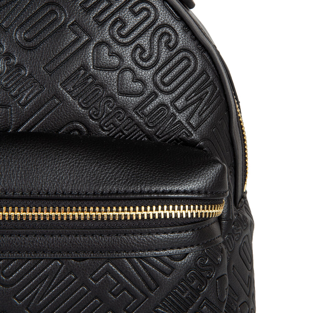 L.O.V.E M.O.S.C.H.I.N.O Engraved Logo Backpack Black