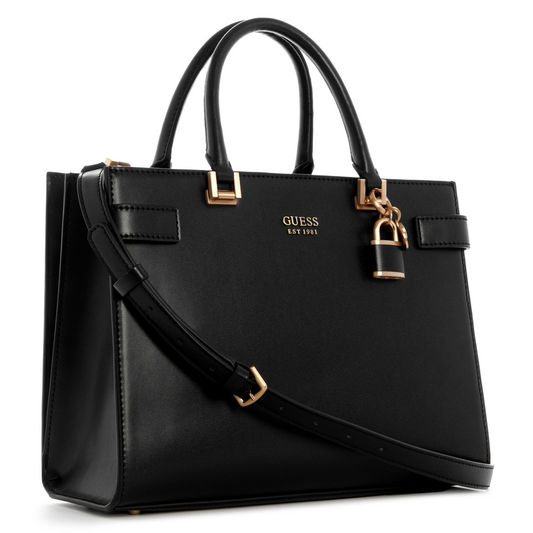 GUESS Atene Society Scholarship Satchel Handbag with Strap for Shoulder/Crossbody Wear