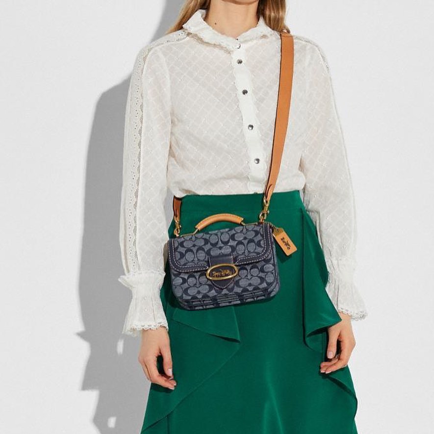 COACH Riley Women's Top Handle Bag with Sling and Strap for Crossbody Wear