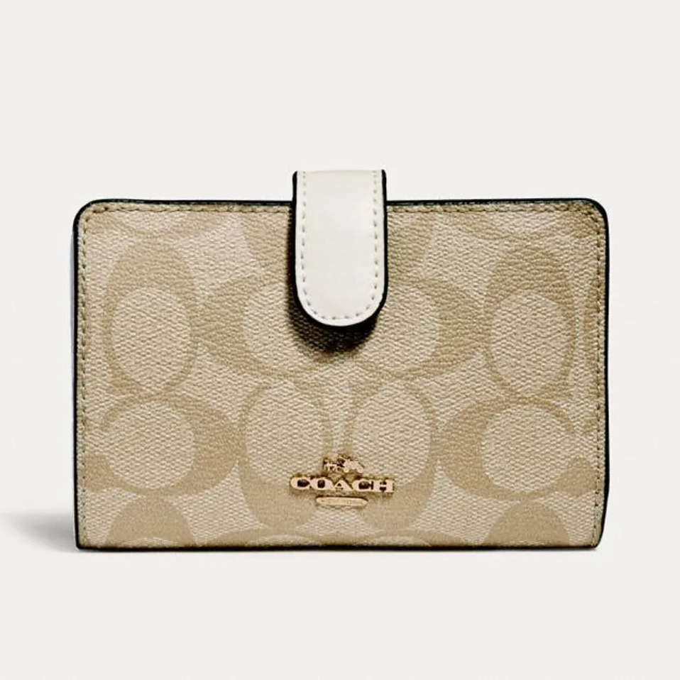 COACH Medium Bifold Corner Zip Wallet In Signature Canvas
