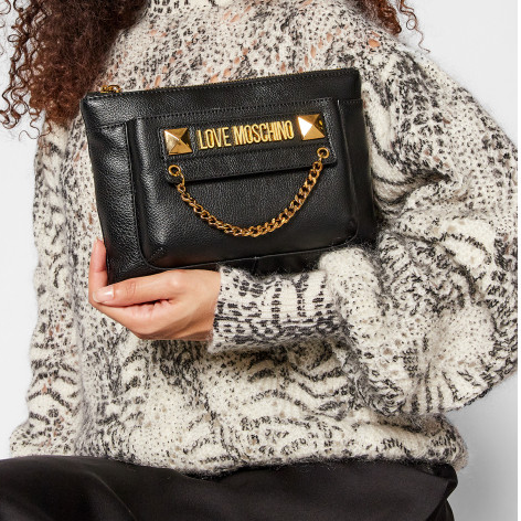 L.O.V.E M.O.S.C.H.I.N.O Handbag with Chain for Crossbody Wear