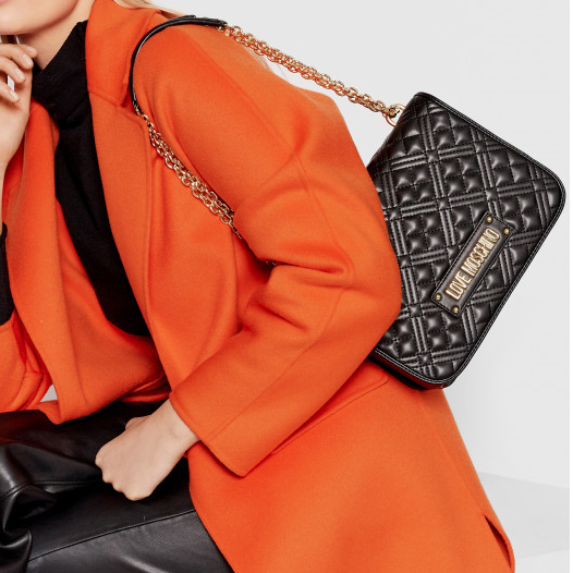 L.O.V.E M.O.S.C.H.I.N.O Shoulder Bag with Strap for Crossbody Wear