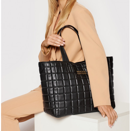 VERSACE JEANS COUTURE Tote/Shopping Bag Quilted with Detachable Chain Strap and Internal Pouch