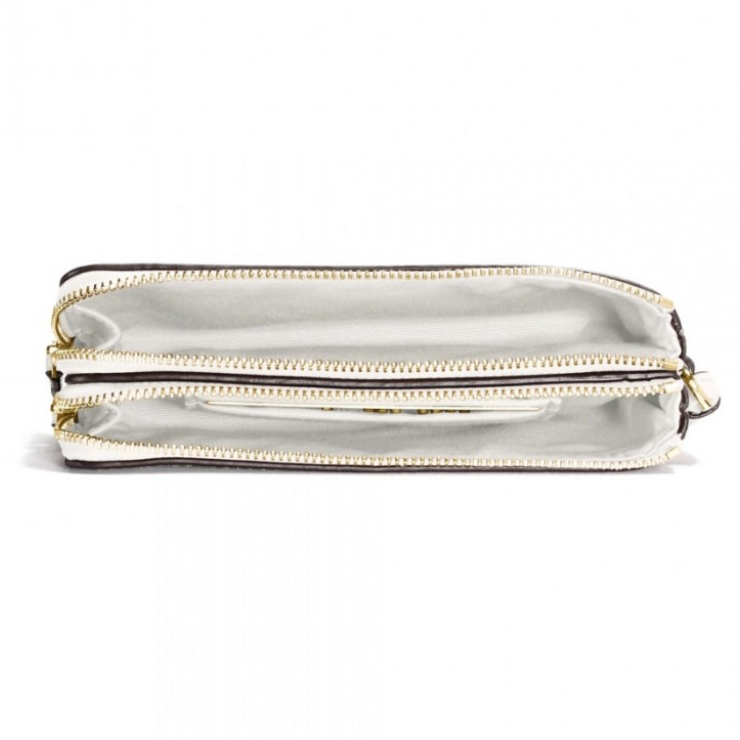 COACH Double Corner Zip Wristlet In Signature Canvas