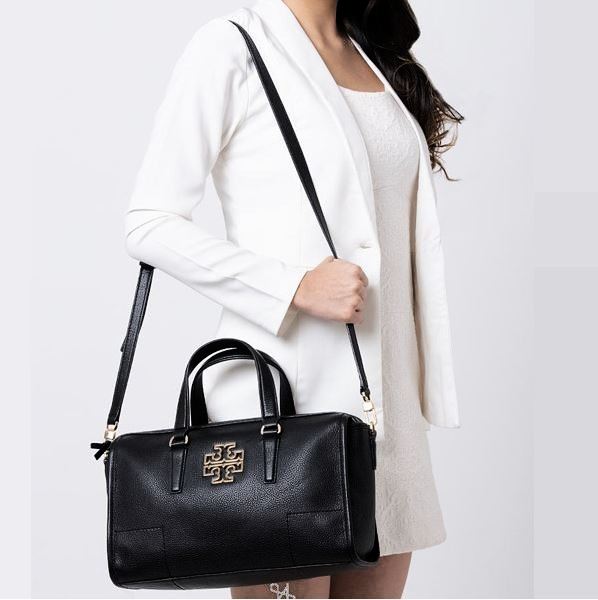 TORY BURCH Britten Satchel Handbag with Strap for Shoulder Wear