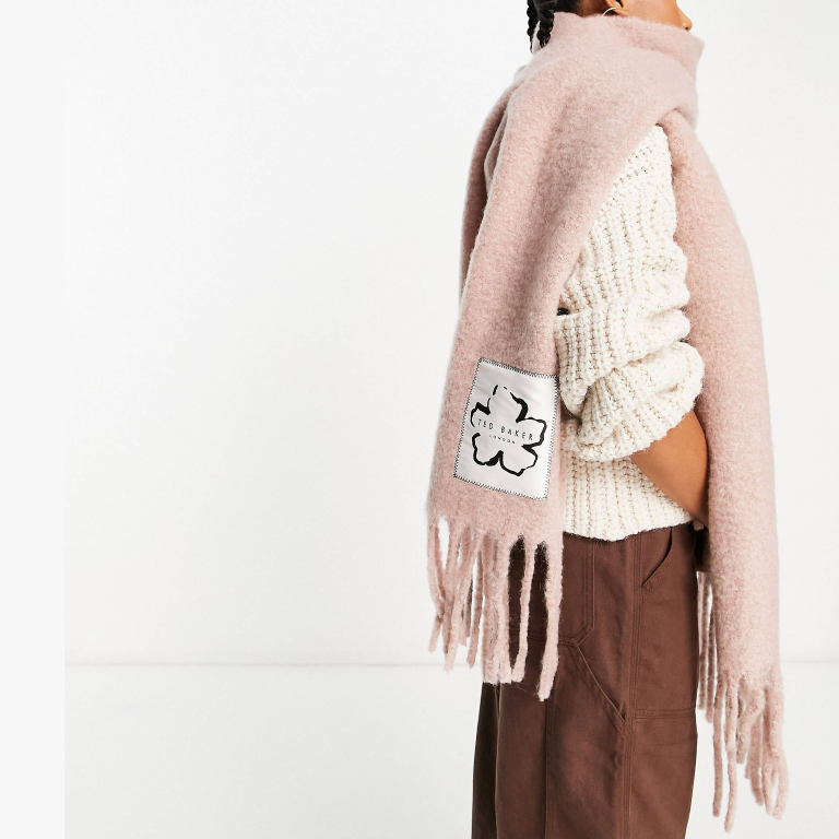 T.E.D B.A.K.E.R Tiba Long Tassel Scarf in pink