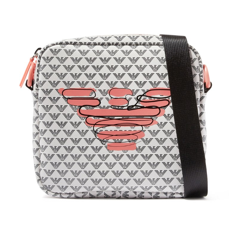 EMPORIO ARMANI KIDS EA Monogram Crossbody Canvas Bag
