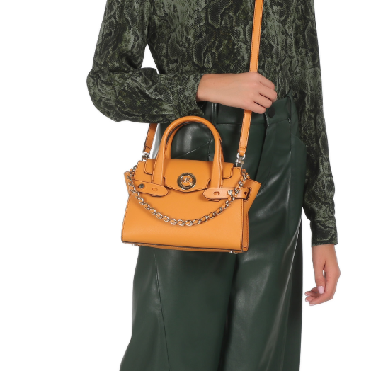 M.I.C.H.A.E.L K.O.R.S CARMEN FLAP BELTED Satchel/Messenger Bag with Strap for Shoulder/Crossbody Wear