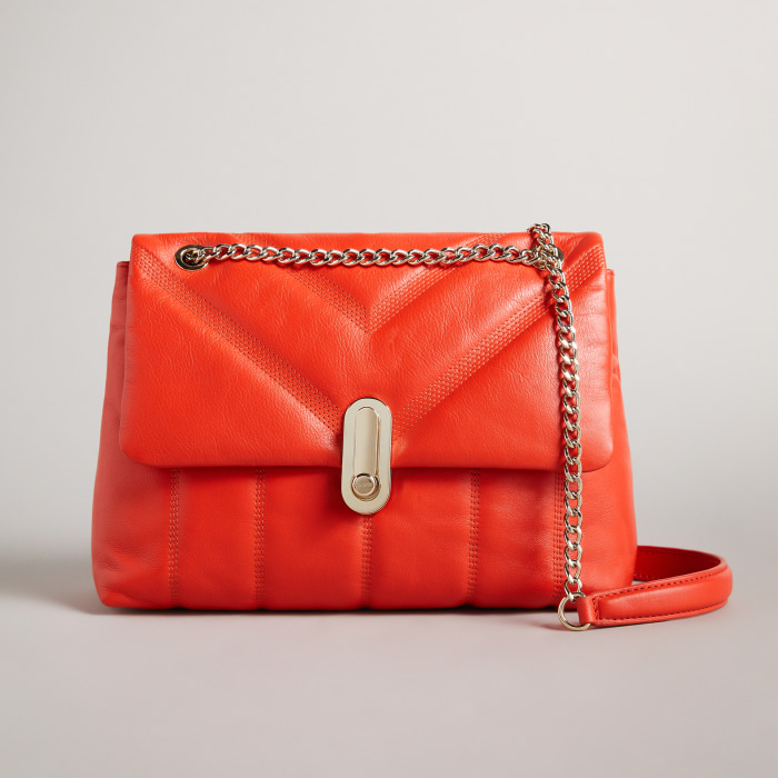 T.E.D B.A.K.E.R Leather Puffer Quilt Detail Crossbody Women's Bag