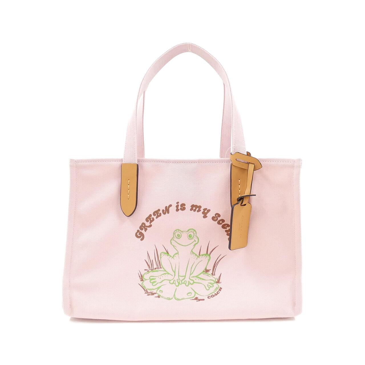 COACH Fabric Tote Handbag In Cheerful Pink