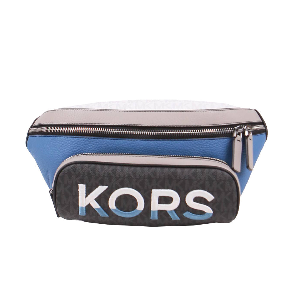 MICHAEL KORS Men's Signature Cooper Embroidered Belt Bag In Blue Multi