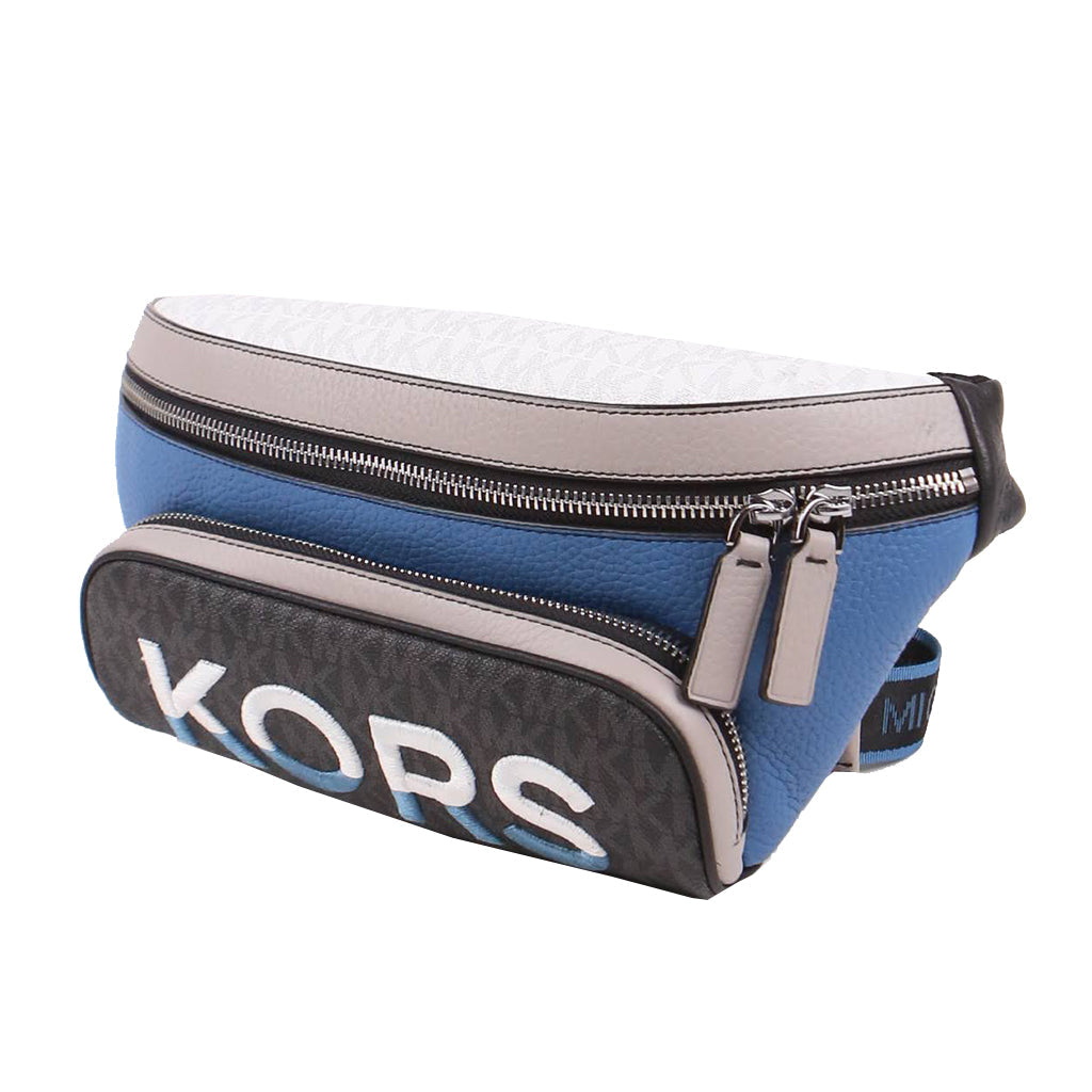 MICHAEL KORS Men's Signature Cooper Embroidered Belt Bag In Blue Multi