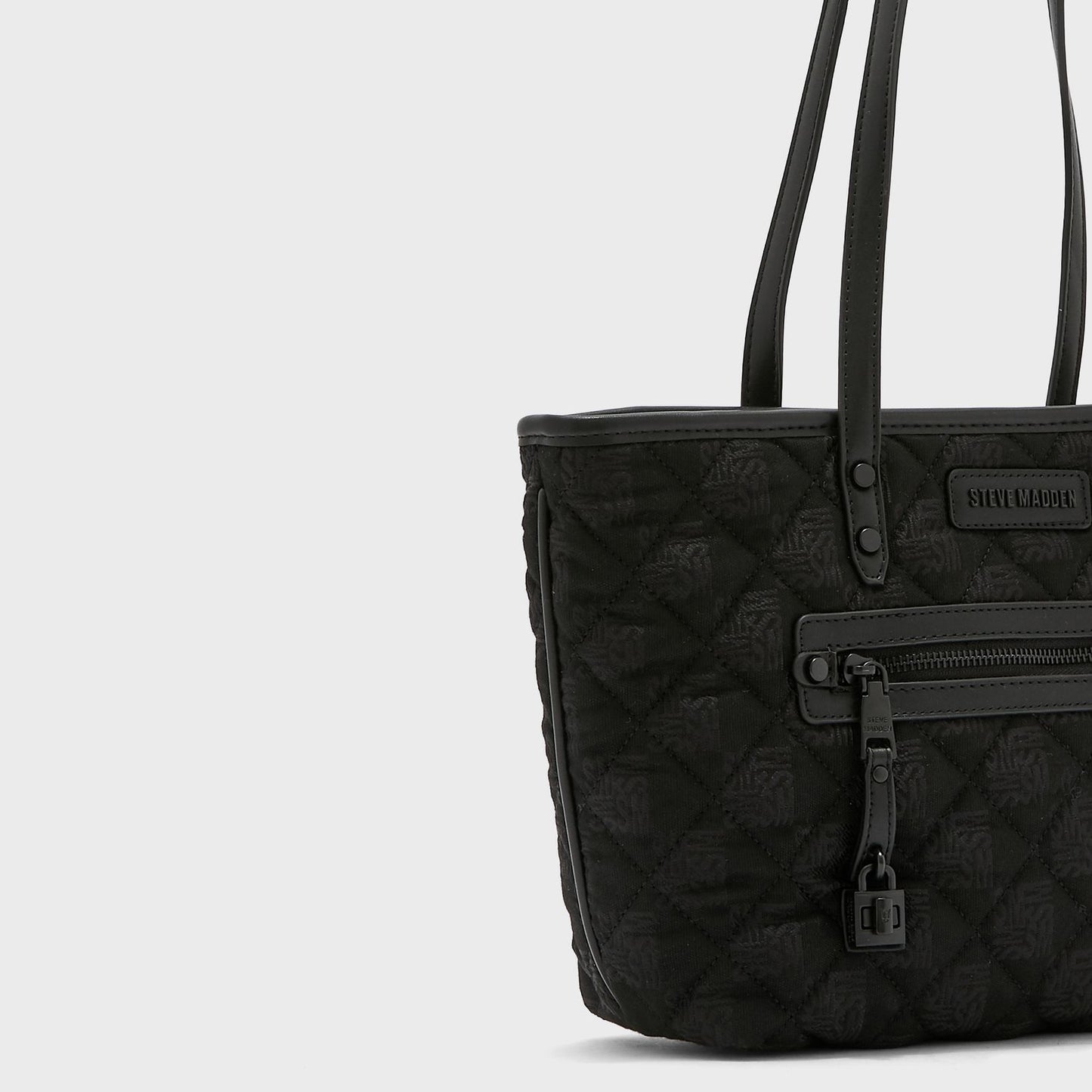 STEVE MADDEN Bjayne Printed, Chevron-detailed, andQuilted Tote Bag