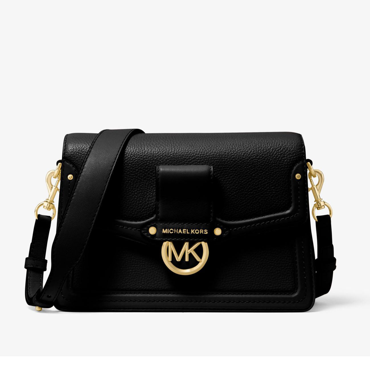 MICHAEL KORS Jessie Pebbled Leather Shoulder Bag with Strap for Crossbody Wear