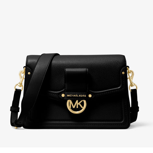 MICHAEL KORS Jessie Pebbled Leather Shoulder Bag with Strap for Crossbody Wear