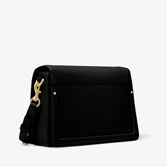 MICHAEL KORS Jessie Pebbled Leather Shoulder Bag with Strap for Crossbody Wear