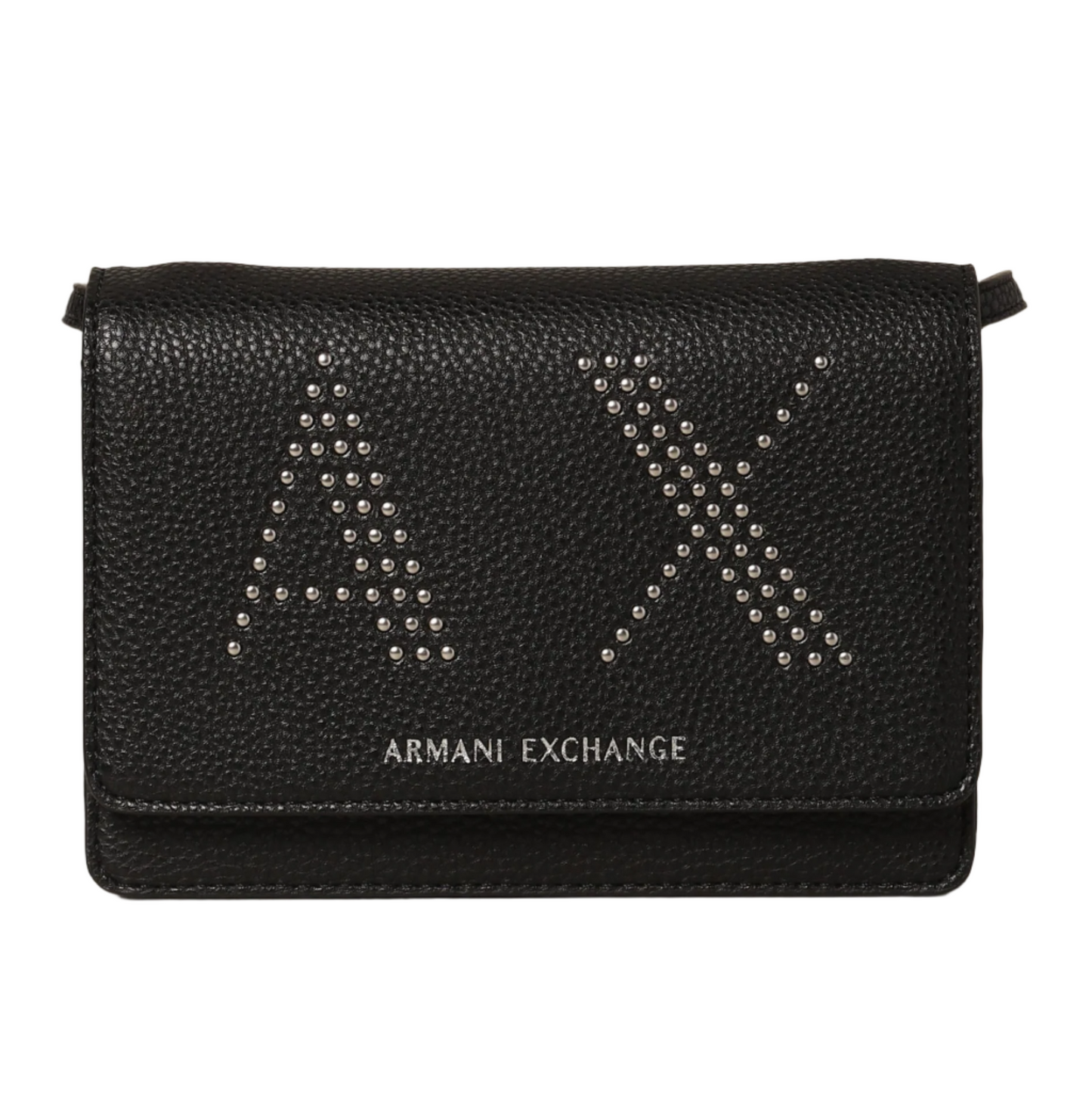 A.R.M.A.N.I E.X.C.H.A.N.G.E Bag Black with AX Logo in Studs
