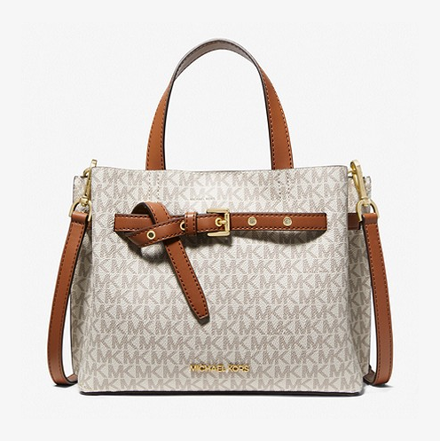 M.I.C.H.A.E.L K.O.R.S Emilia Small Logo Satchel Bag with Detachable Strap for Crossbody Wear