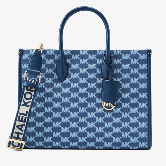 MICHAEL KORS Mirella Canvas Medium Monogram Tote Bag with Crossbody Strap