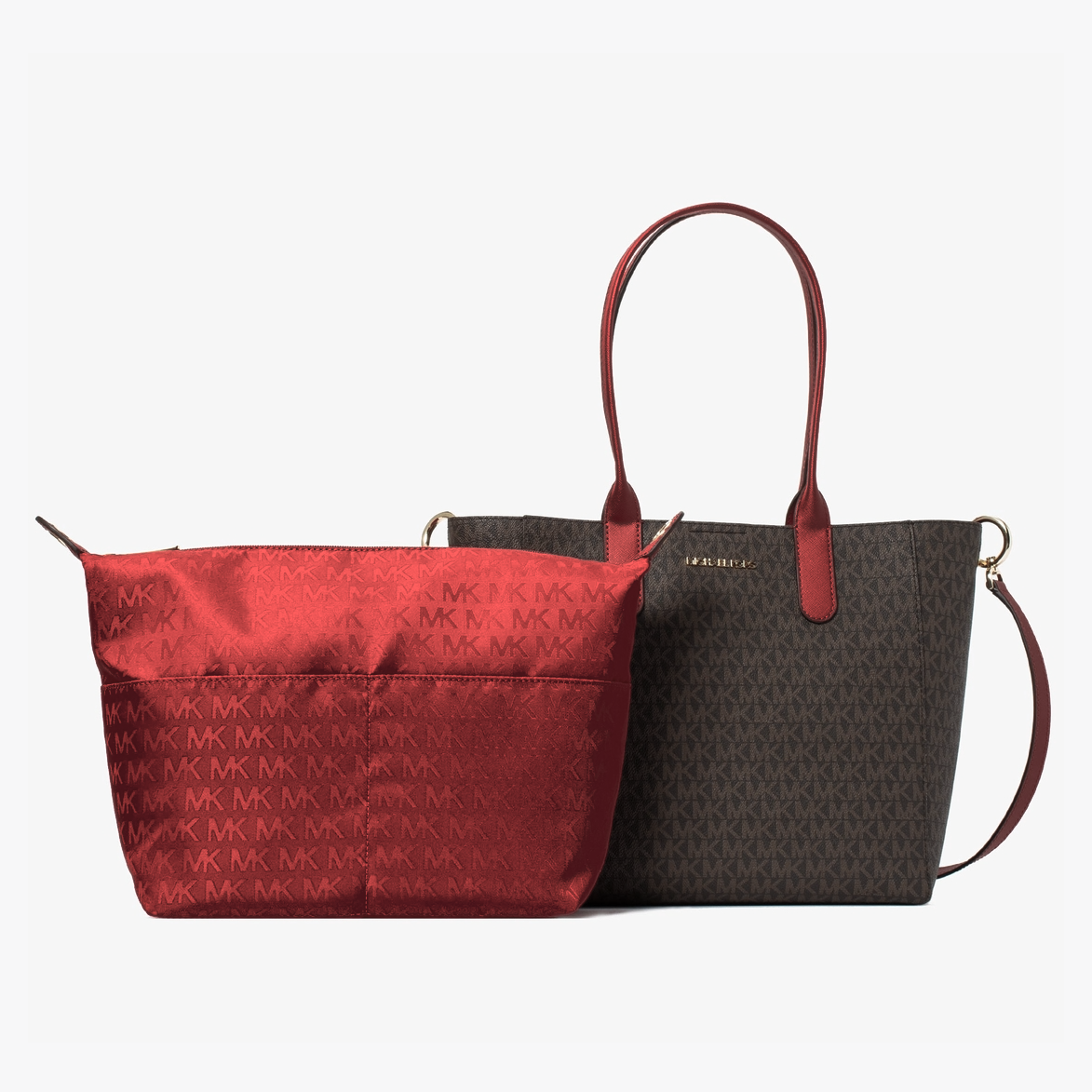 MICHAEL KORS Katie 2 In 1 Tote Bag with Detachable Strap for Cross Body Wear