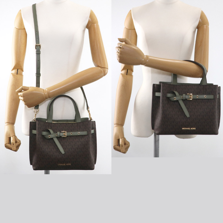 M.I.C.H.A.E.L K.O.R.S Emilia Small Logo Satchel Bag with Detachable Strap for Crossbody Wear