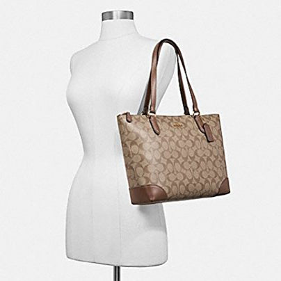 COACH Zip Top Tote Bag In Signature Canvas